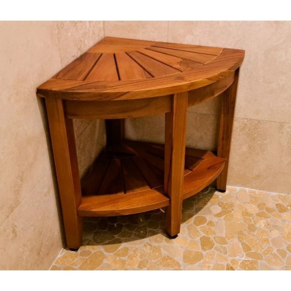 Teak Shower Bench 18” Shower Benches for Inside Shower Corner Bench Teak